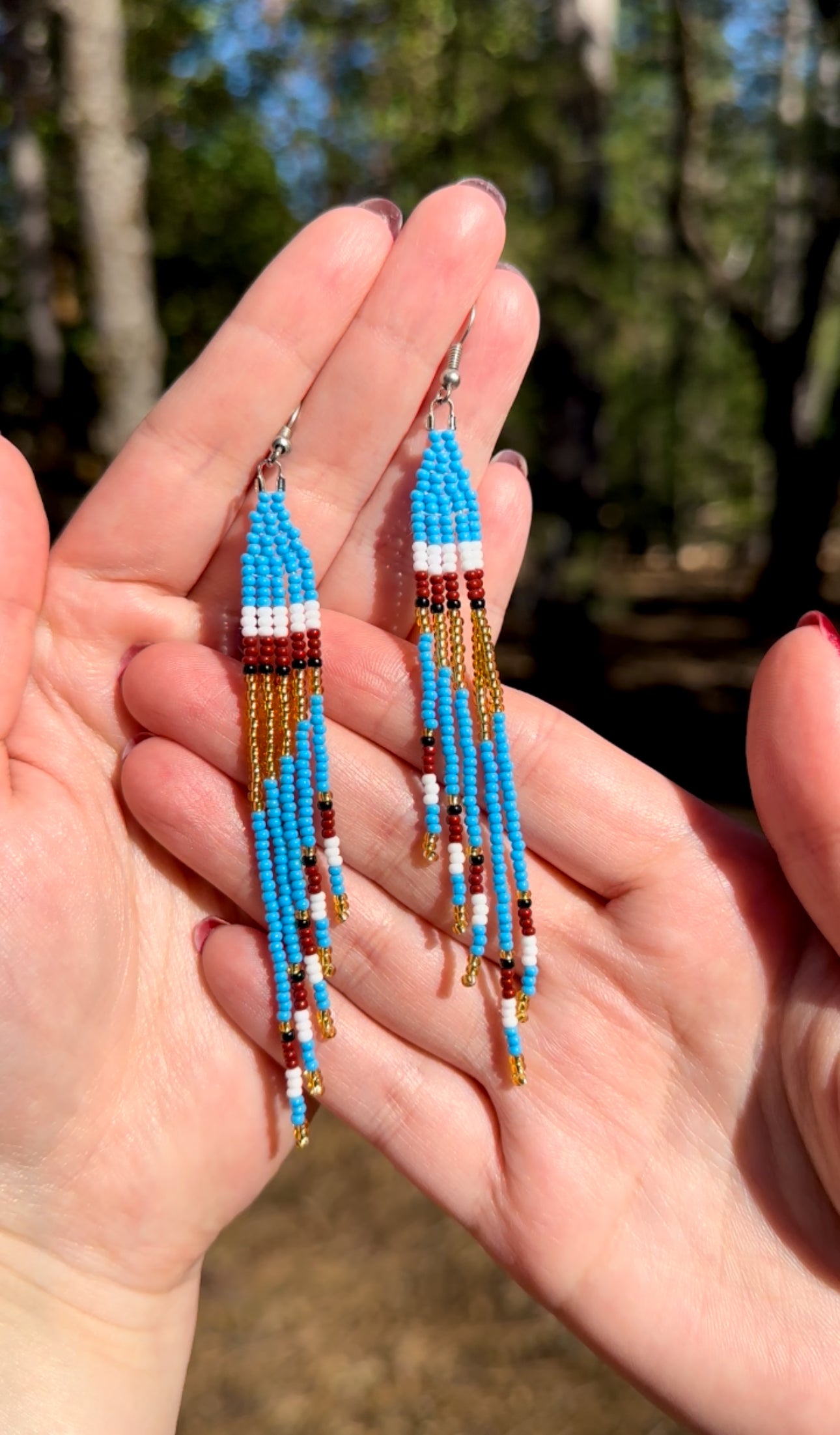 Blue Beaded Earrings