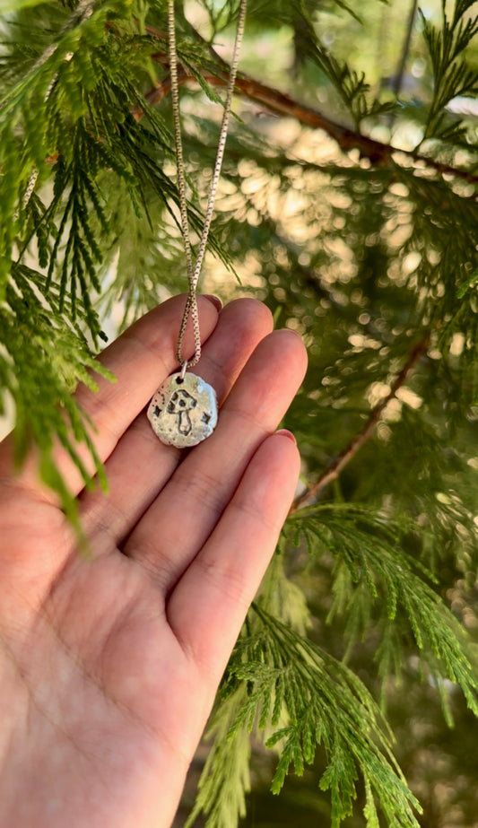 Silver Mushroom Pendant