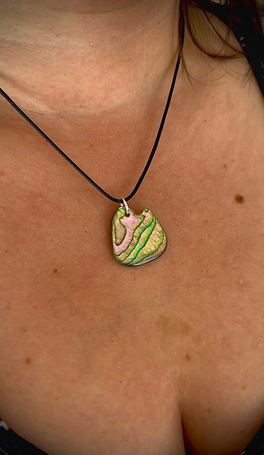 Abalone Scale Pendant Necklace – Hand-Collected & Preserved Shell