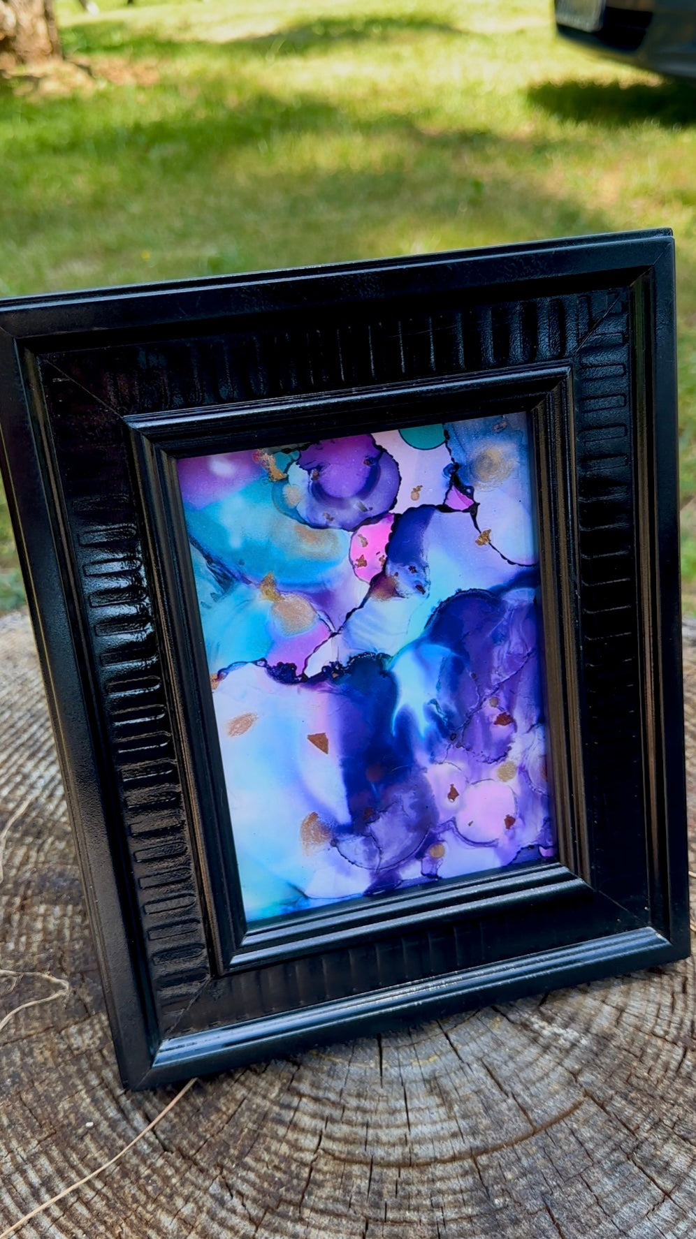 Midnight Bloom - Alcohol Ink Art