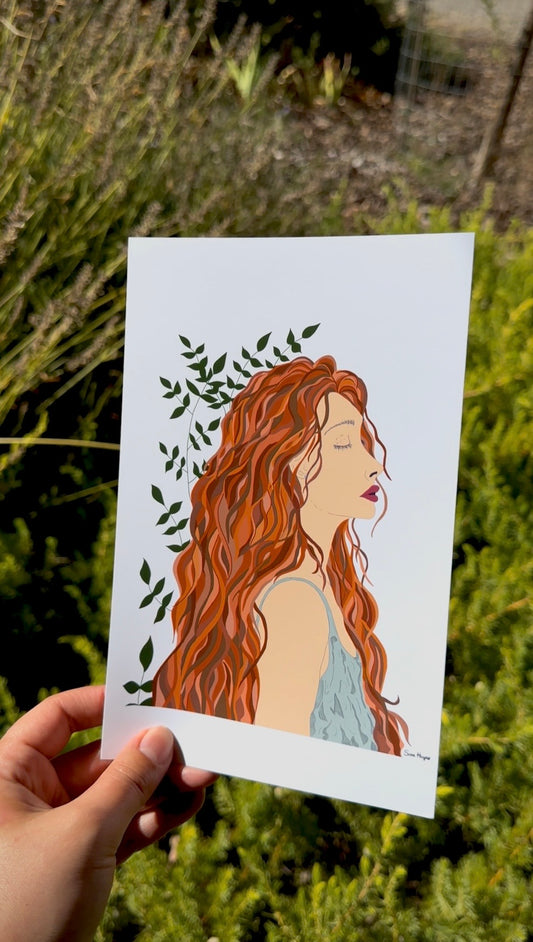 Lady of the Leaves | 5.5 x 8.5 Glossy Art Print