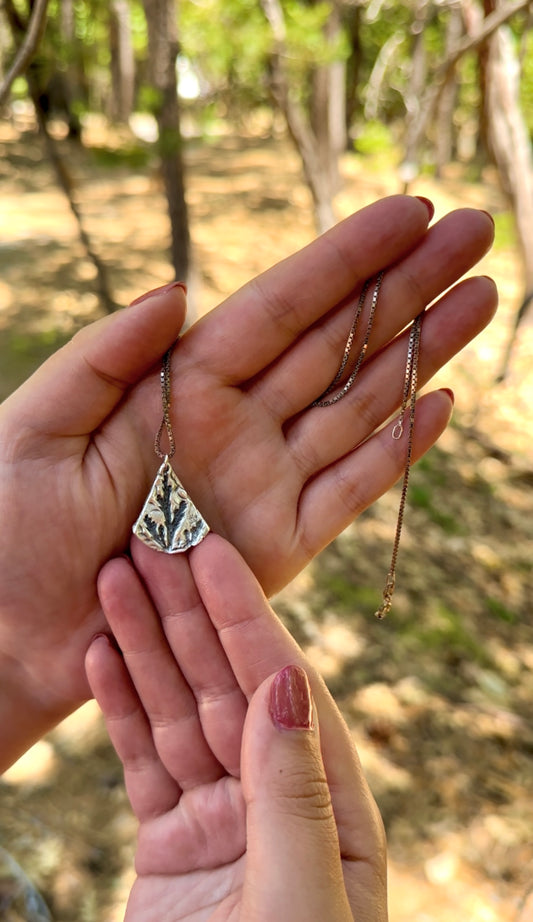 Cedar Frond Fine Silver Pendant
