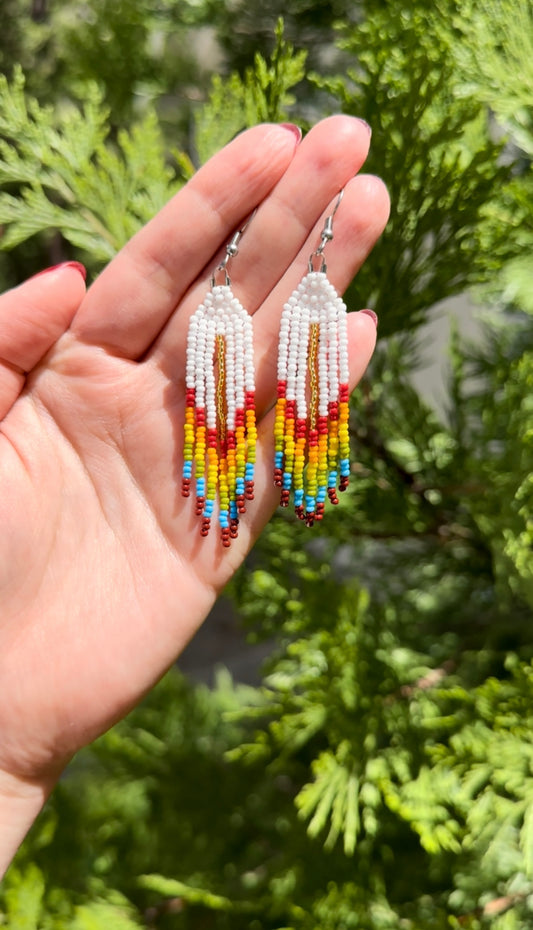 Rainbow Beaded Earrings