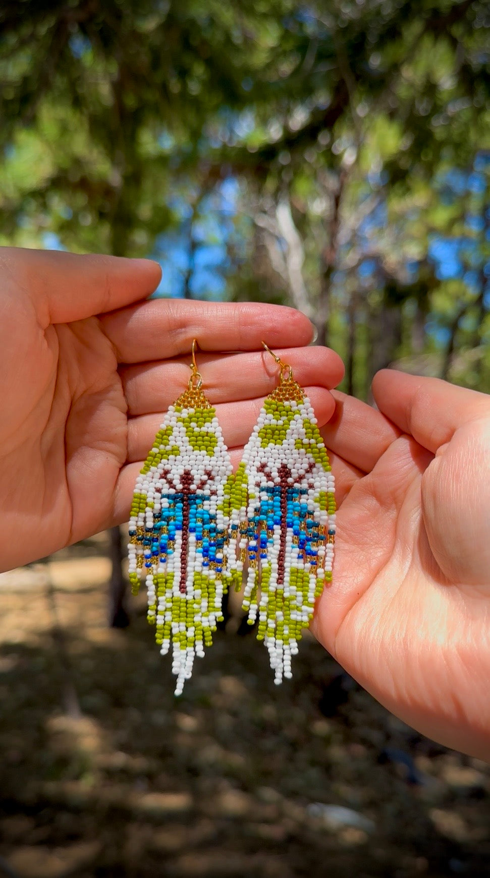 Woodland Dragonfly Beaded Statement Earrings