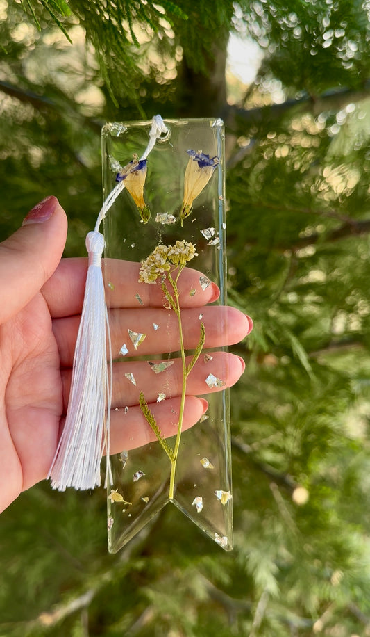 White and Purple Flower Bookmark