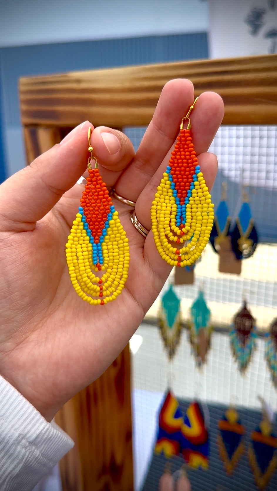 Summer Solstice Beaded Earrings | Litha-Inspired Seed Bead Earrings