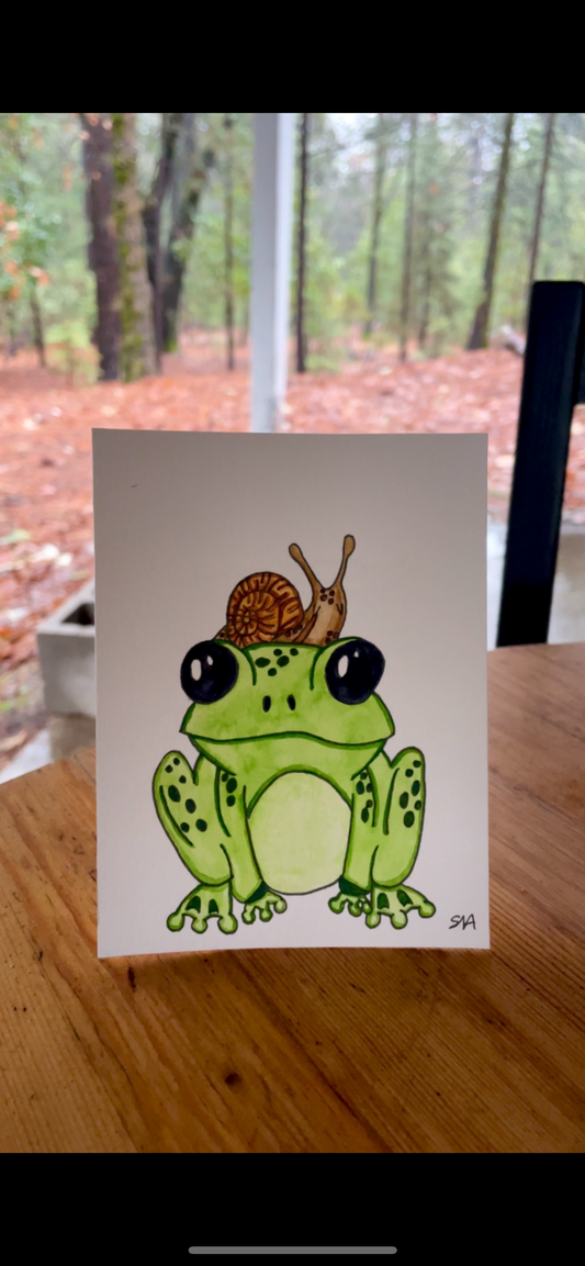 Frog & snail painting