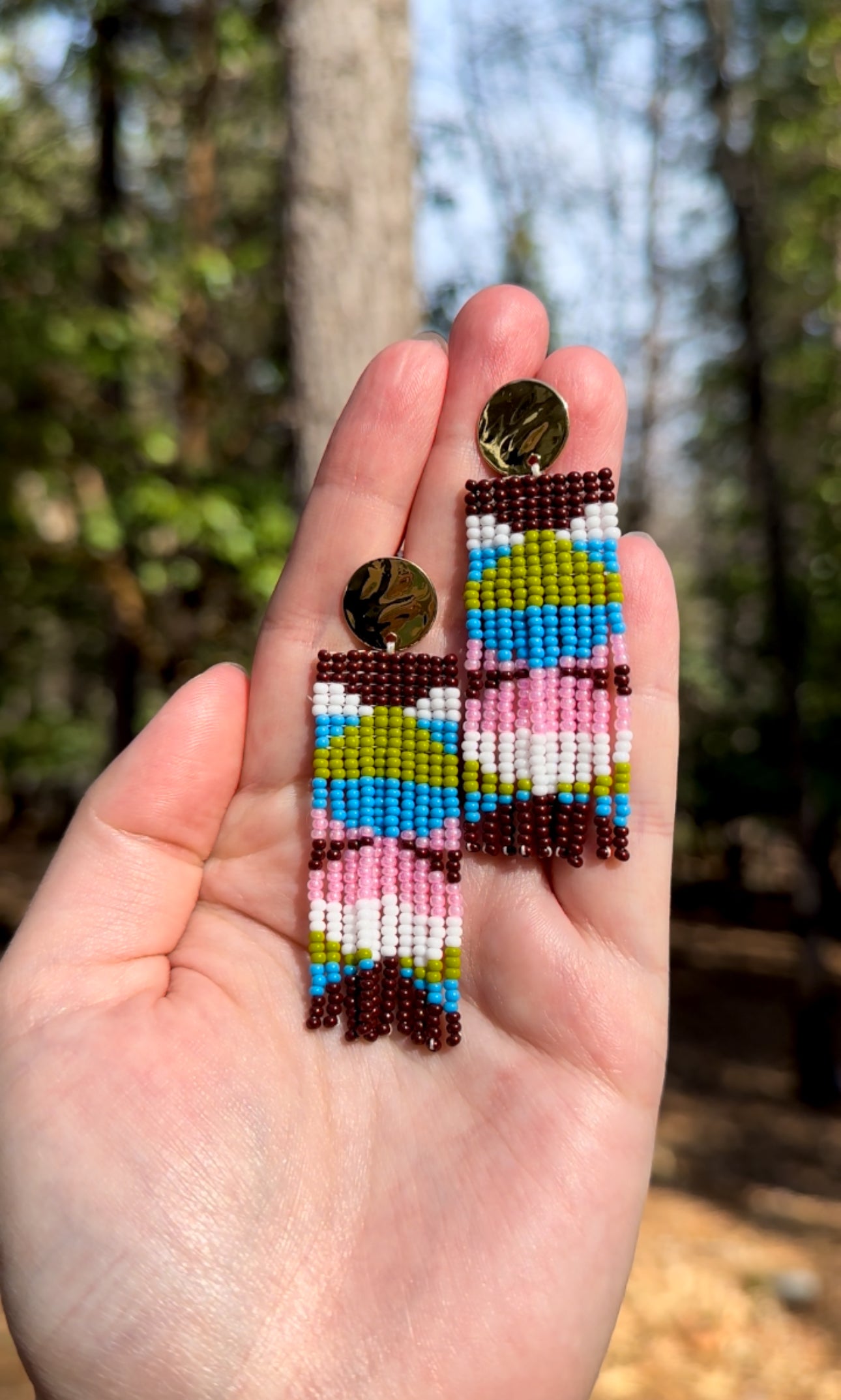 Stacked Abstract Beaded Earrings
