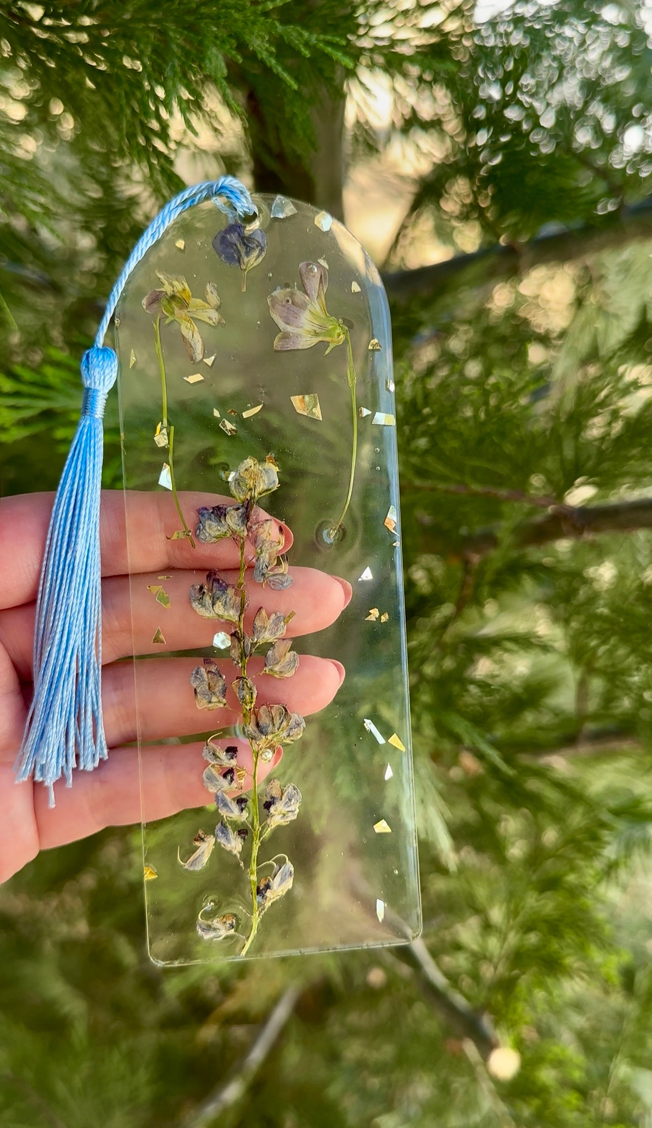 Lupine and Pansy Bookmark