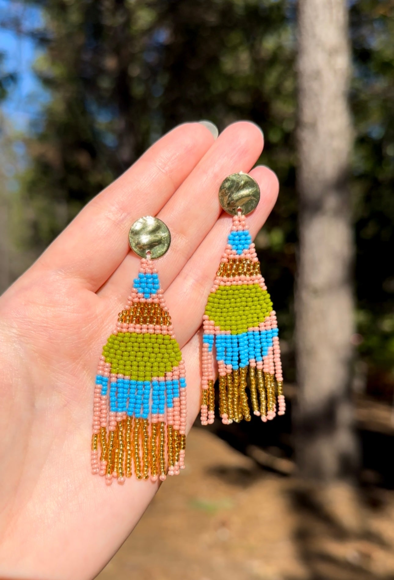 Abstract Stacked Beaded Earrings