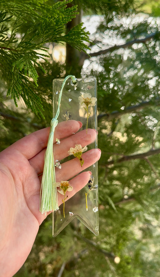 White Flower Bookmark