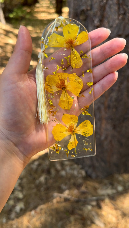 California Poppy Resin Bookmark