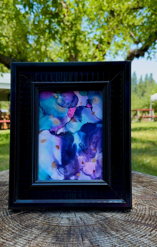 Midnight Bloom - Alcohol Ink Art