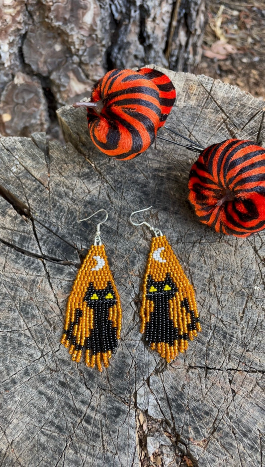 Cat Beaded Earrings