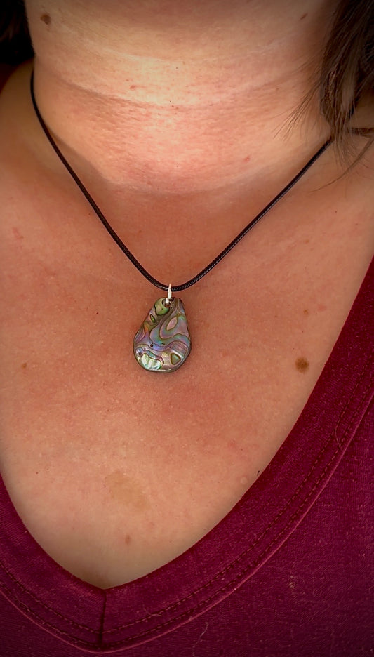 Abalone Shell Pendant Necklace – Hand-Collected Coastal Treasure