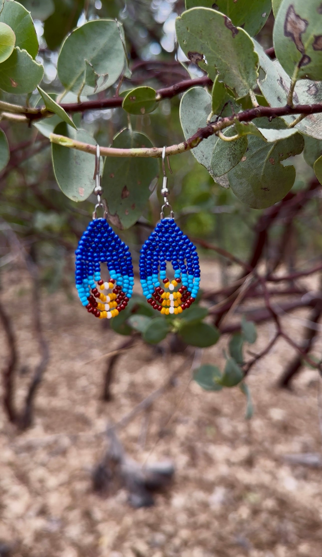 Blue Beaded Earrings