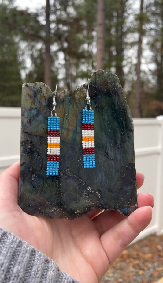 Small Striped Beaded Earrings