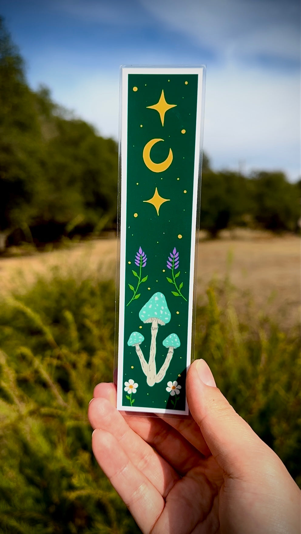 The Little Mushroom Moon | Folk Art Bookmark