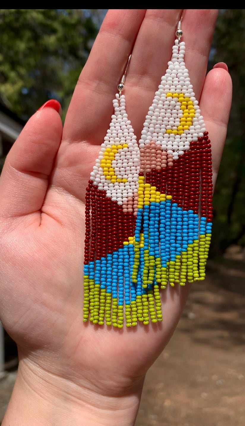 Moon Beaded Earrings