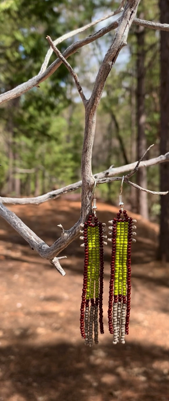 Green Beaded Earrings