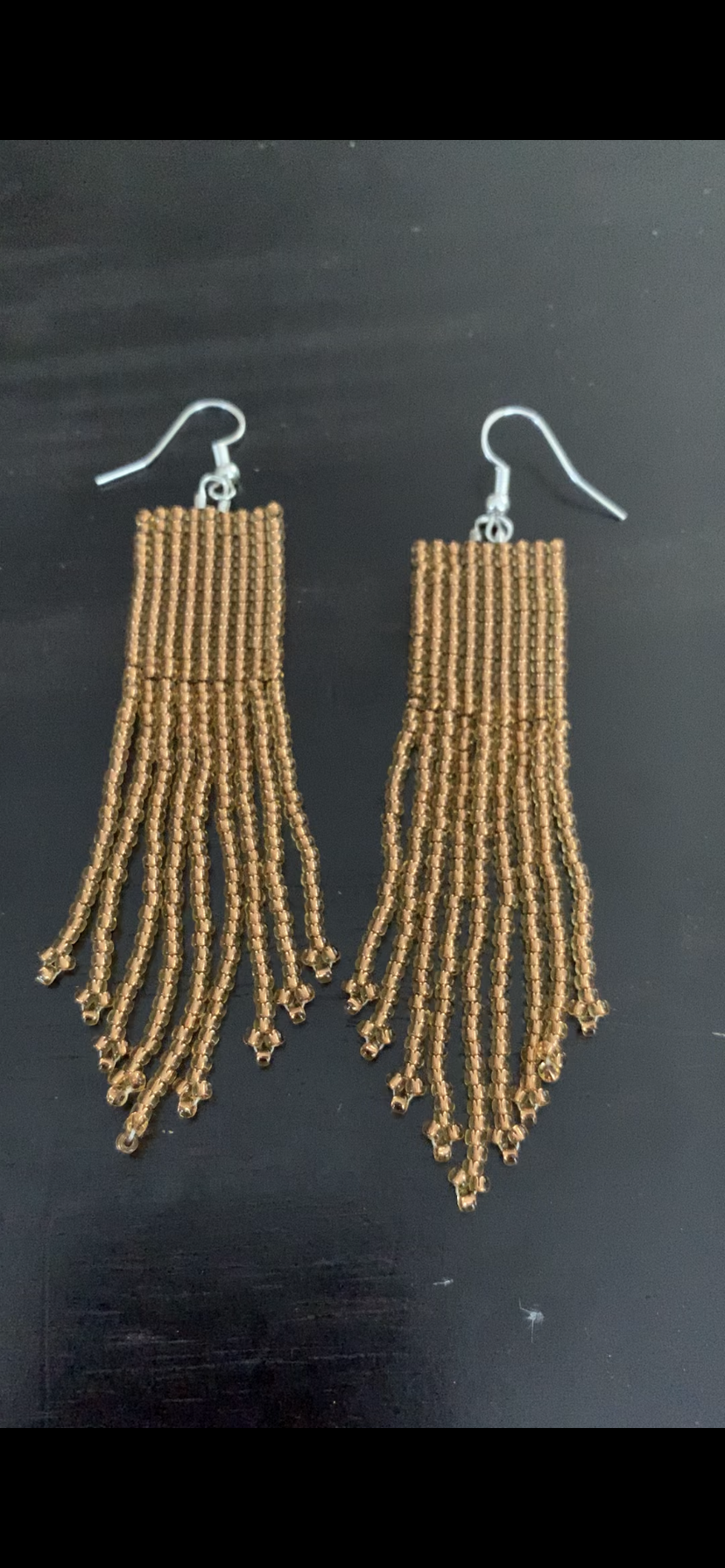 Gold Beaded Earrings