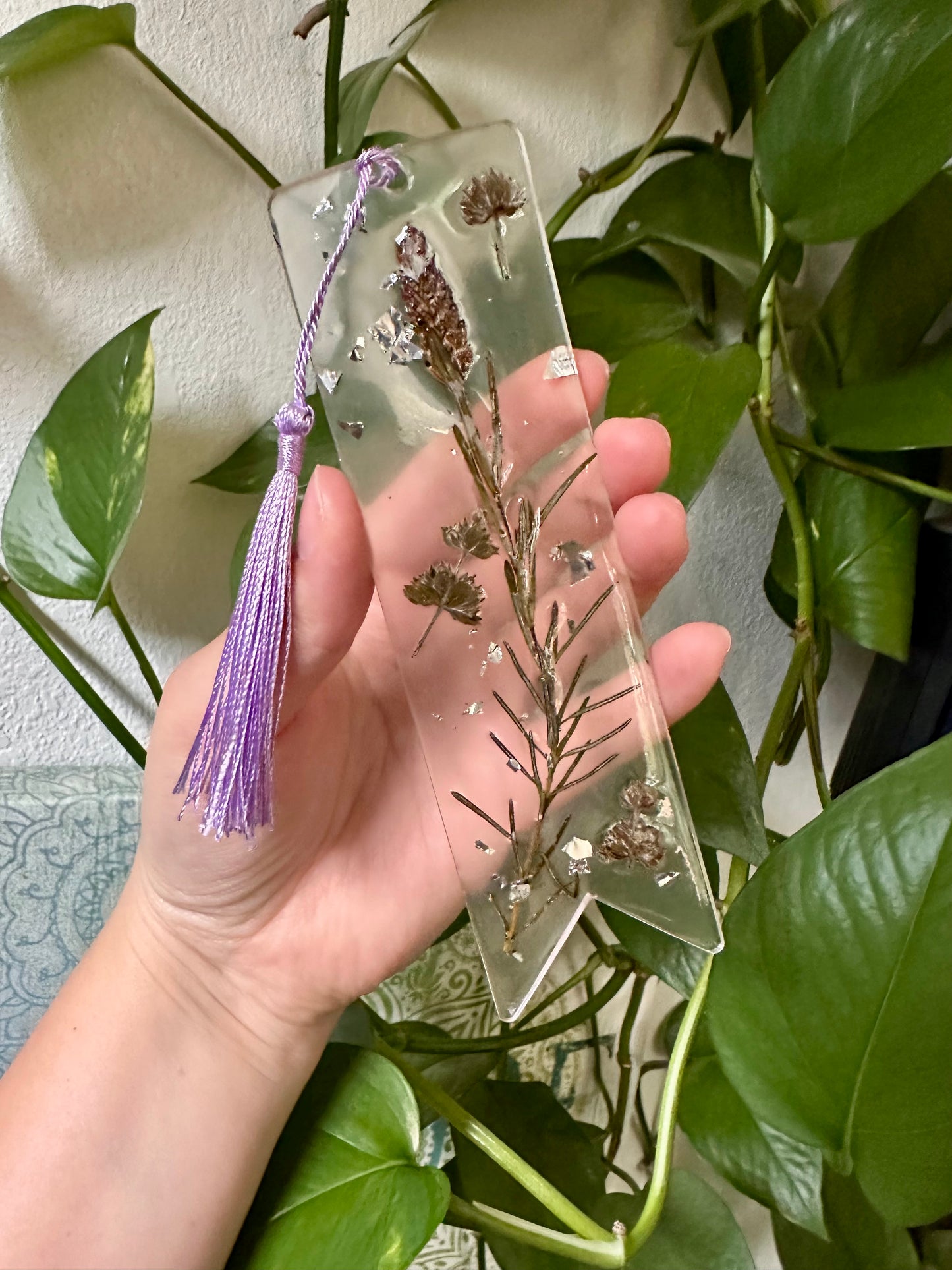 Lavender and Sage Bloom Pressed Flower Bookmark