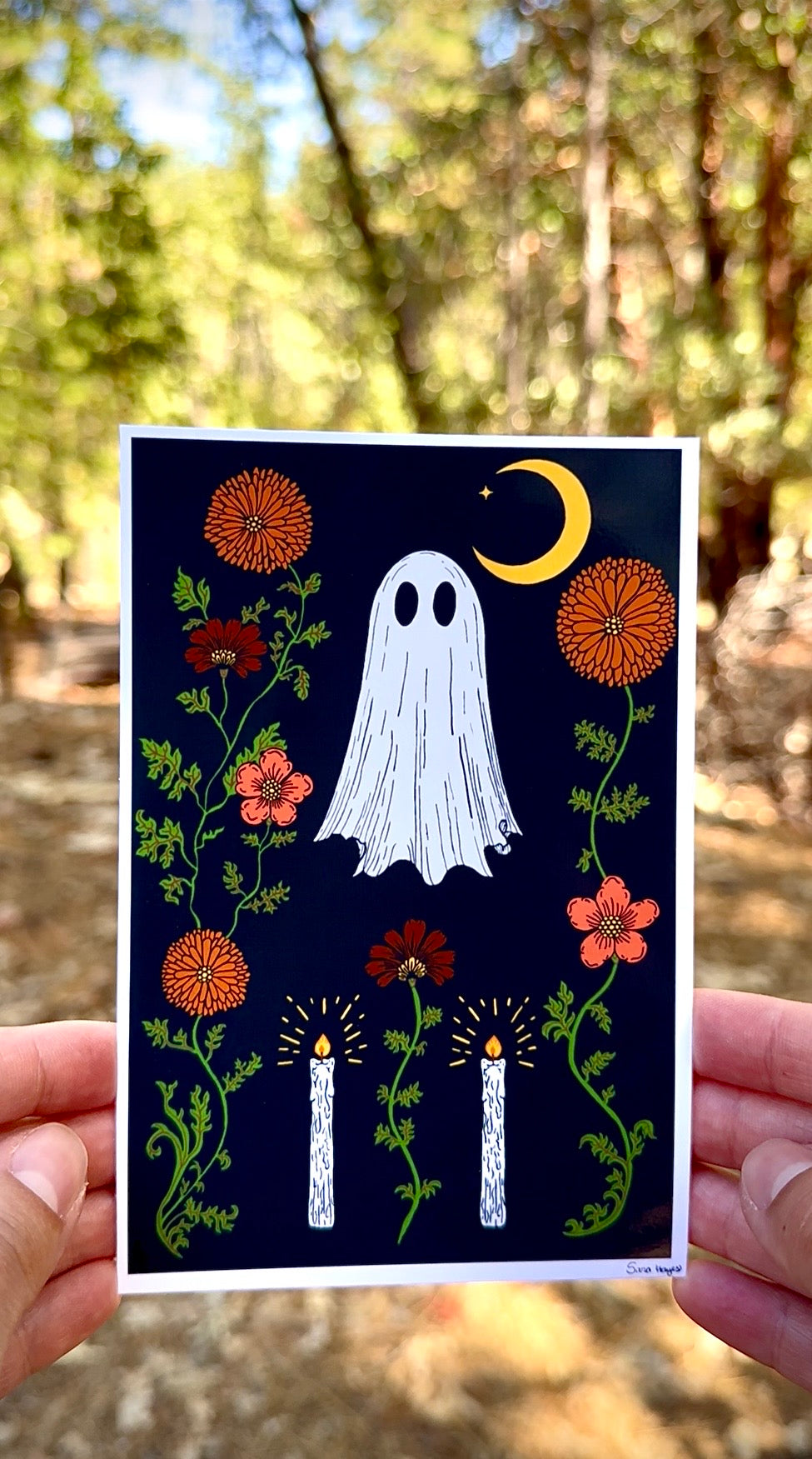 Ghostly Folk Art Print | Original Illustration