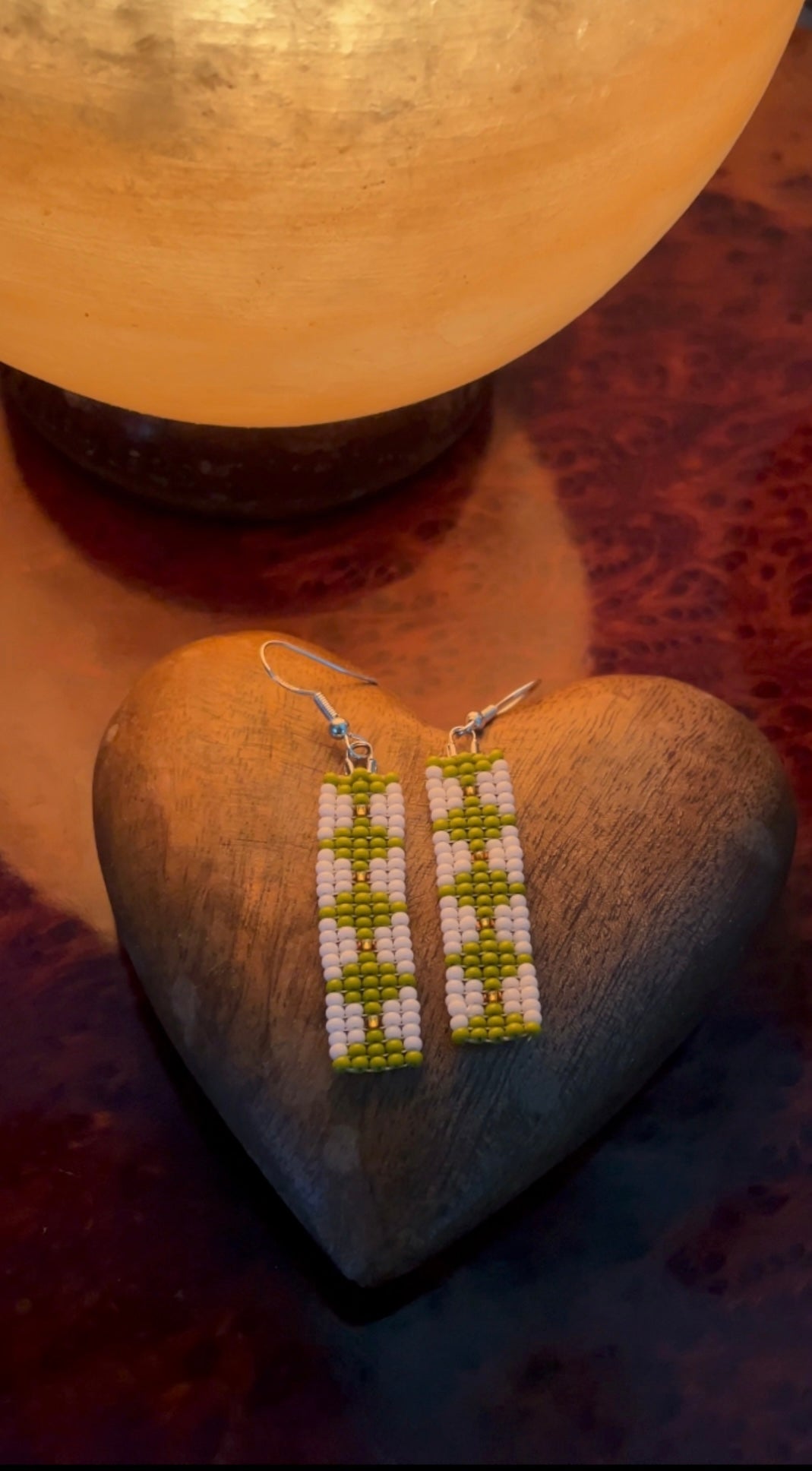 Green Beaded Earrings
