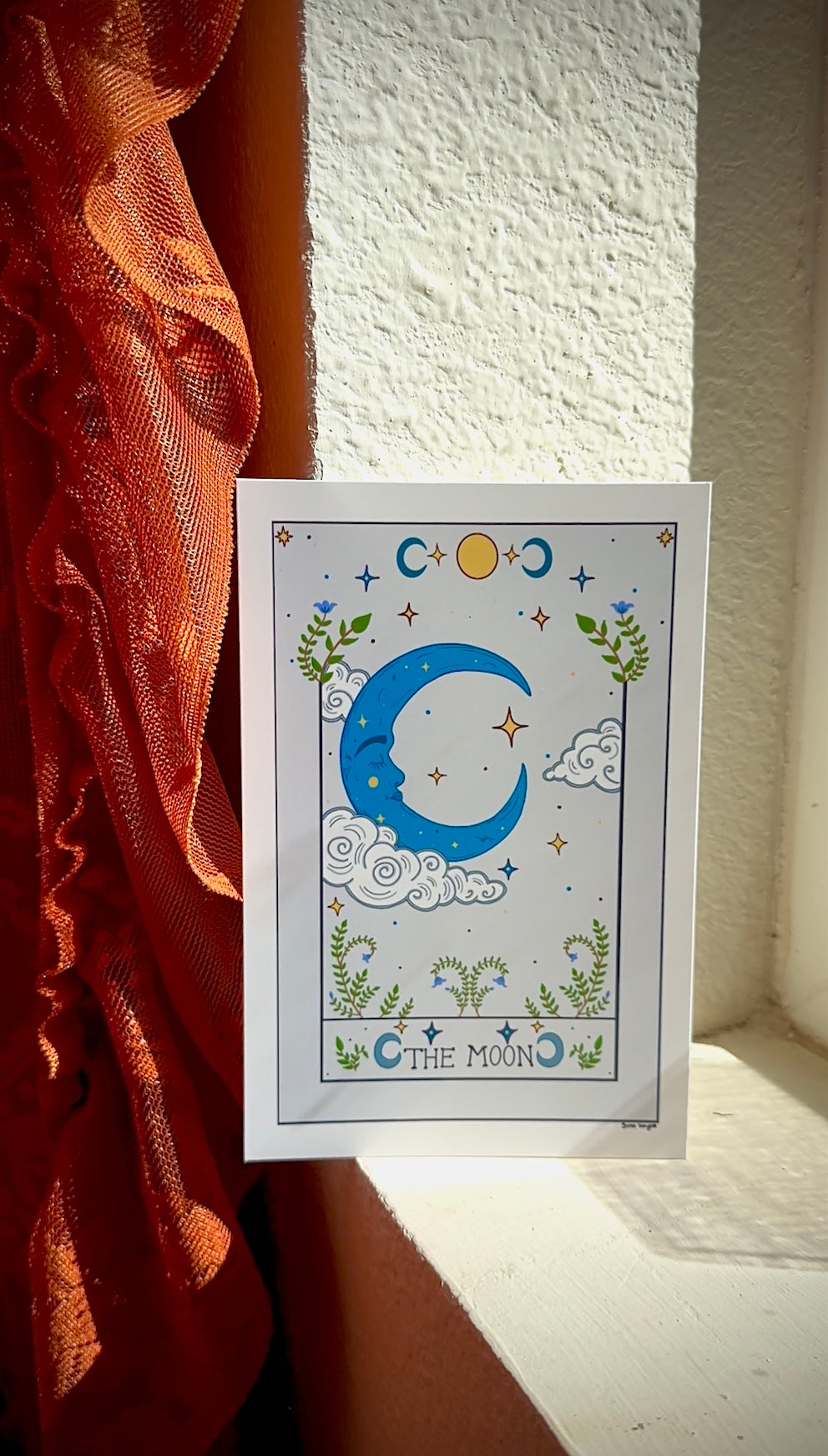 The Moon | Celestial Folk Art Tarot Print