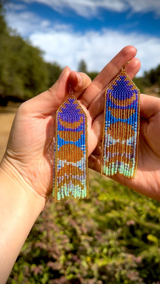 Moonstruck | Moon Phase Statement Beaded Earrings