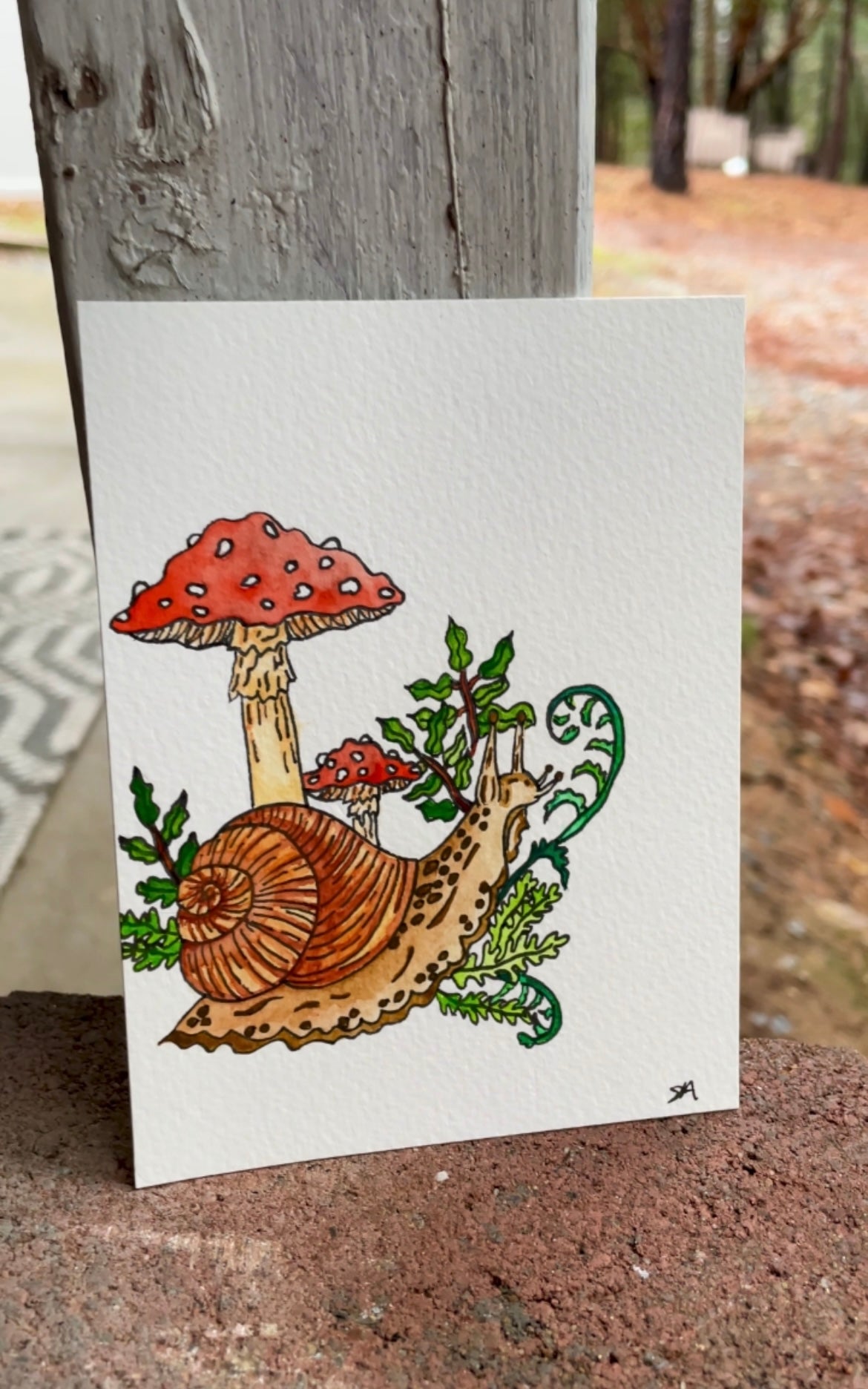 Snail & Toadstool Painting