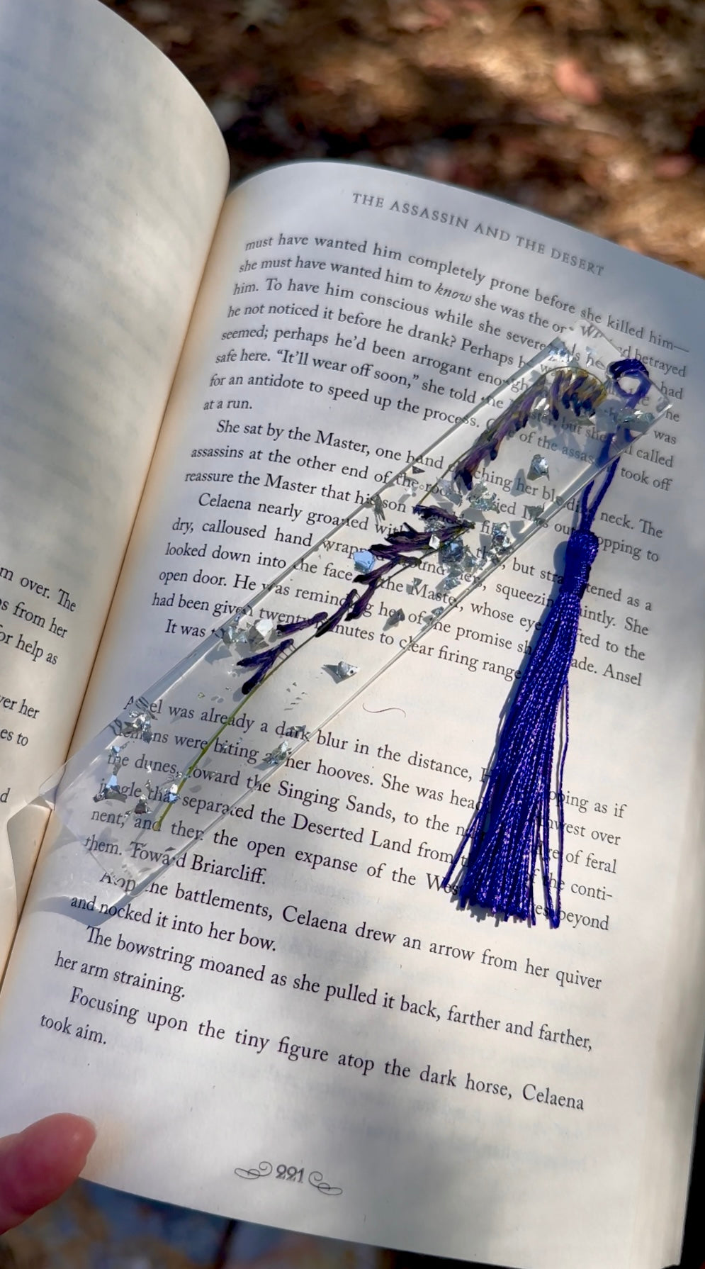 Cascading Purple Wildflower Resin Bookmark