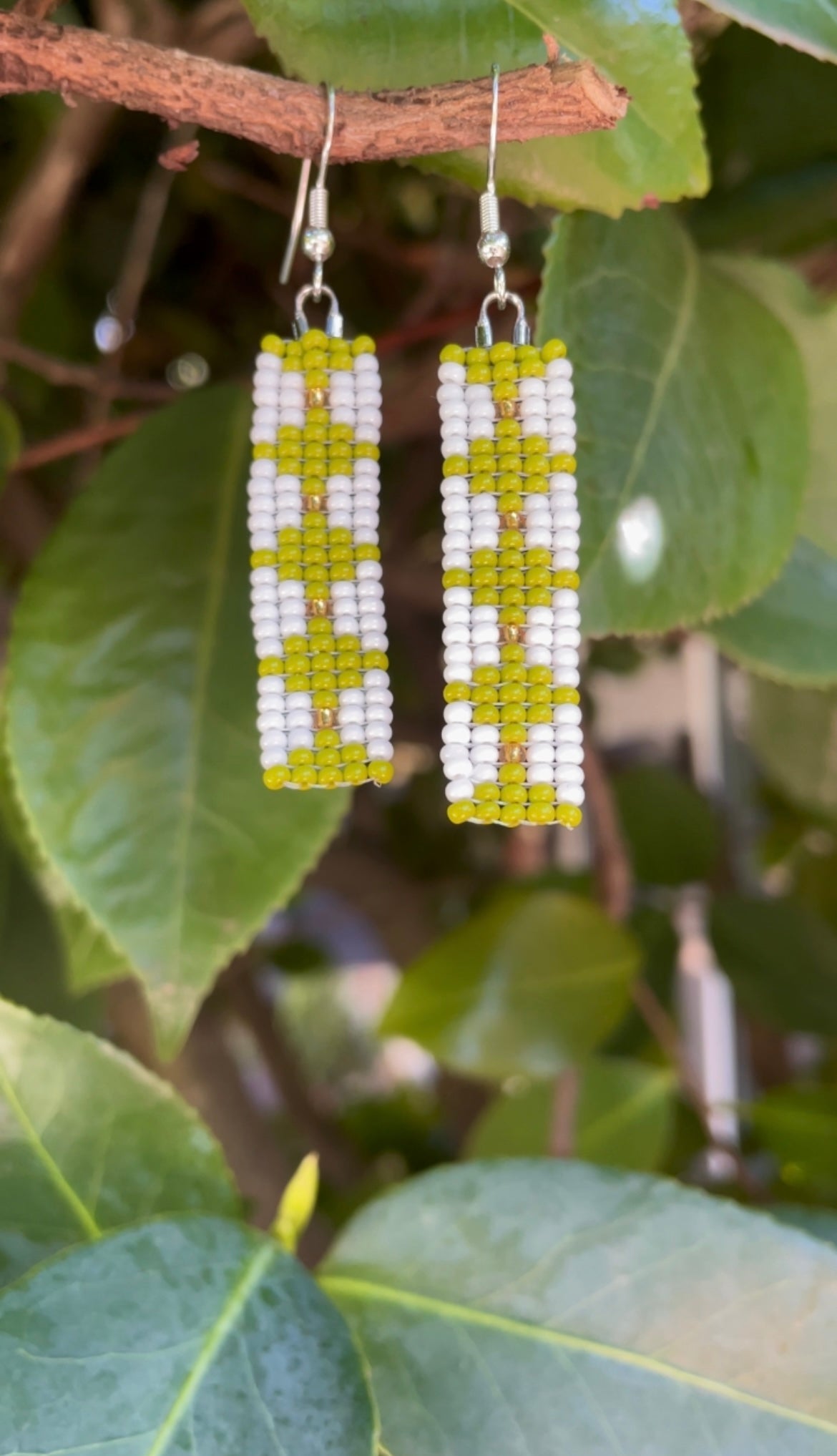 Green Beaded Earrings