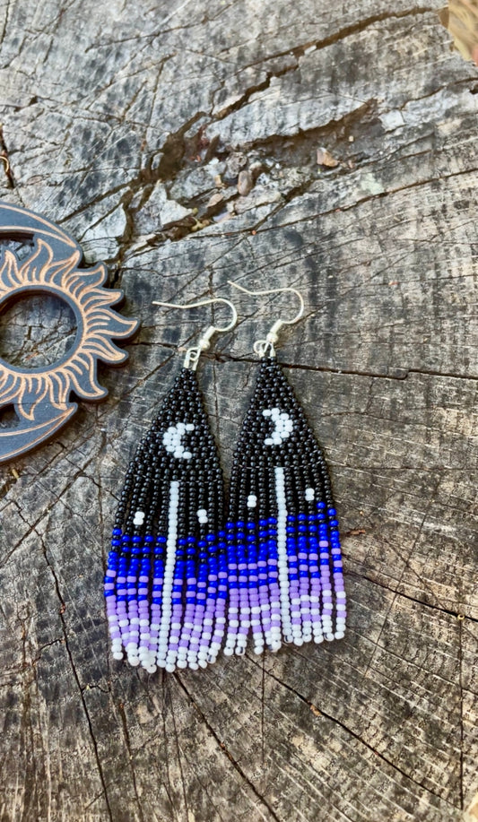 Moon Beaded Earrings