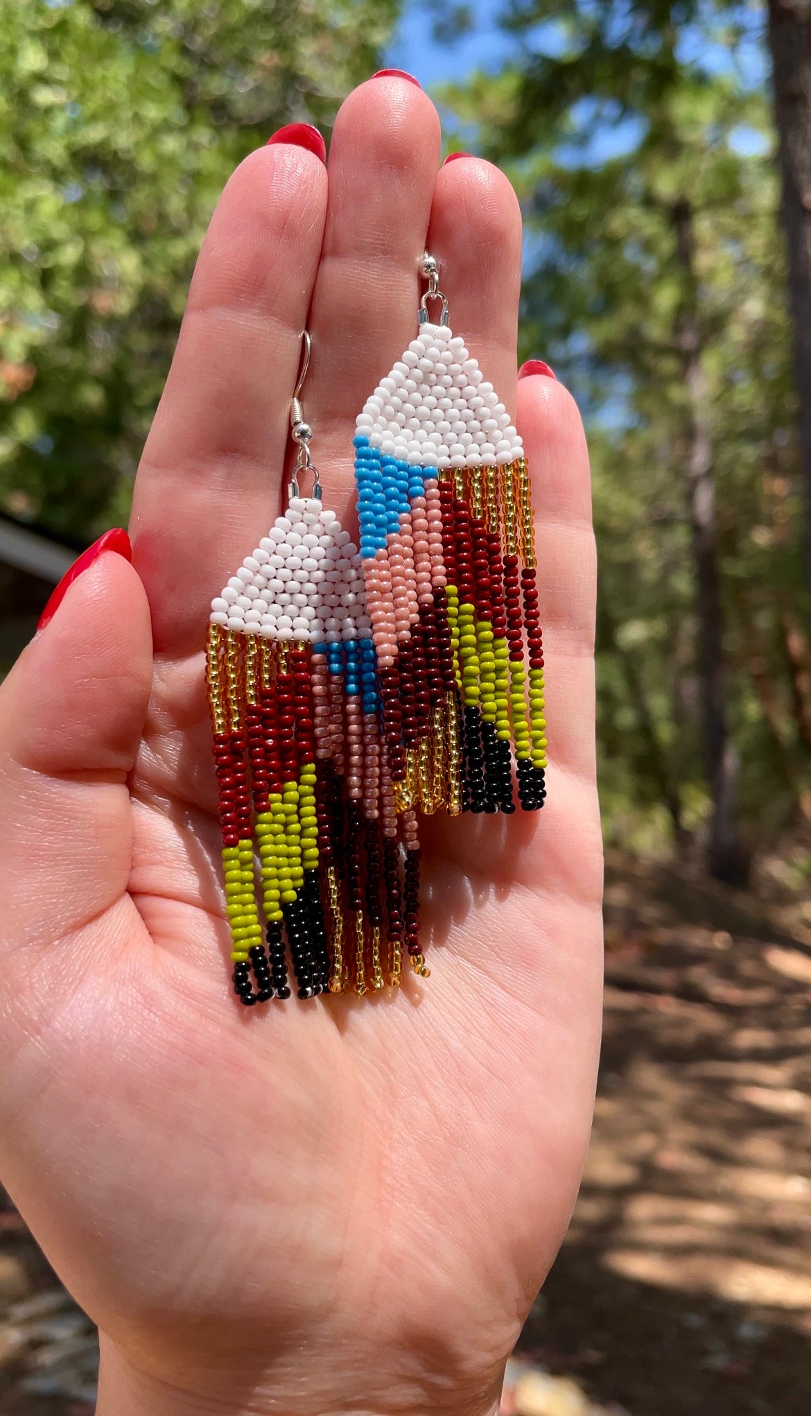 Chevron Beaded Earrings