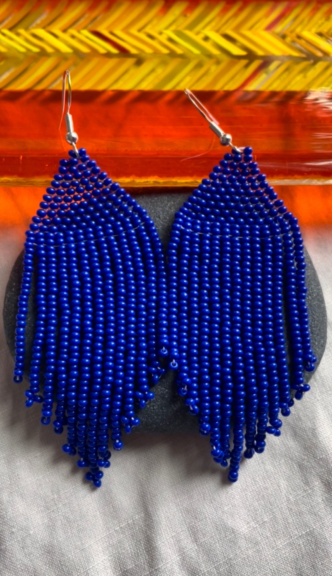 Blue Beaded Earrings