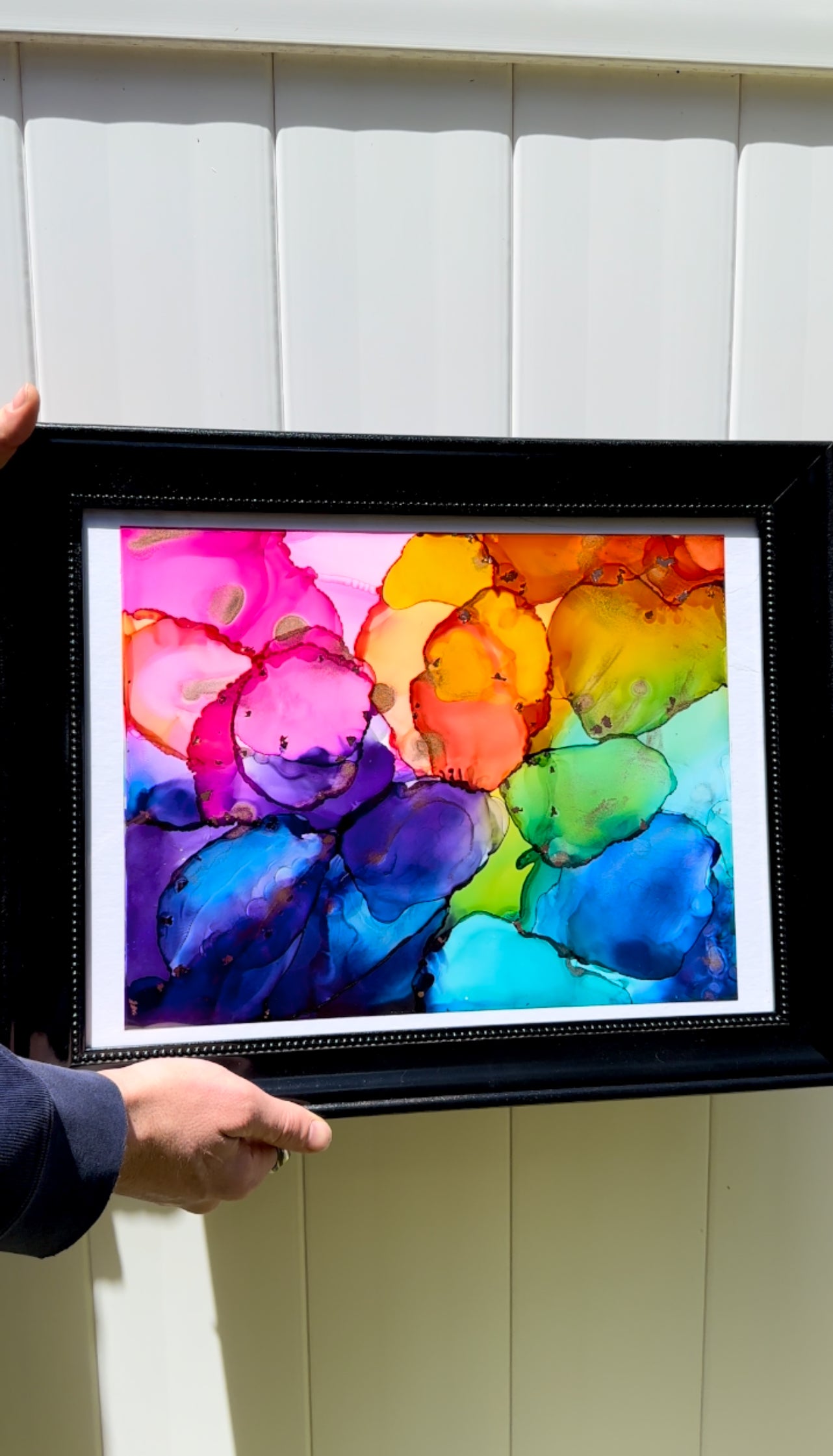 Rainbow Alcohol Ink Painting