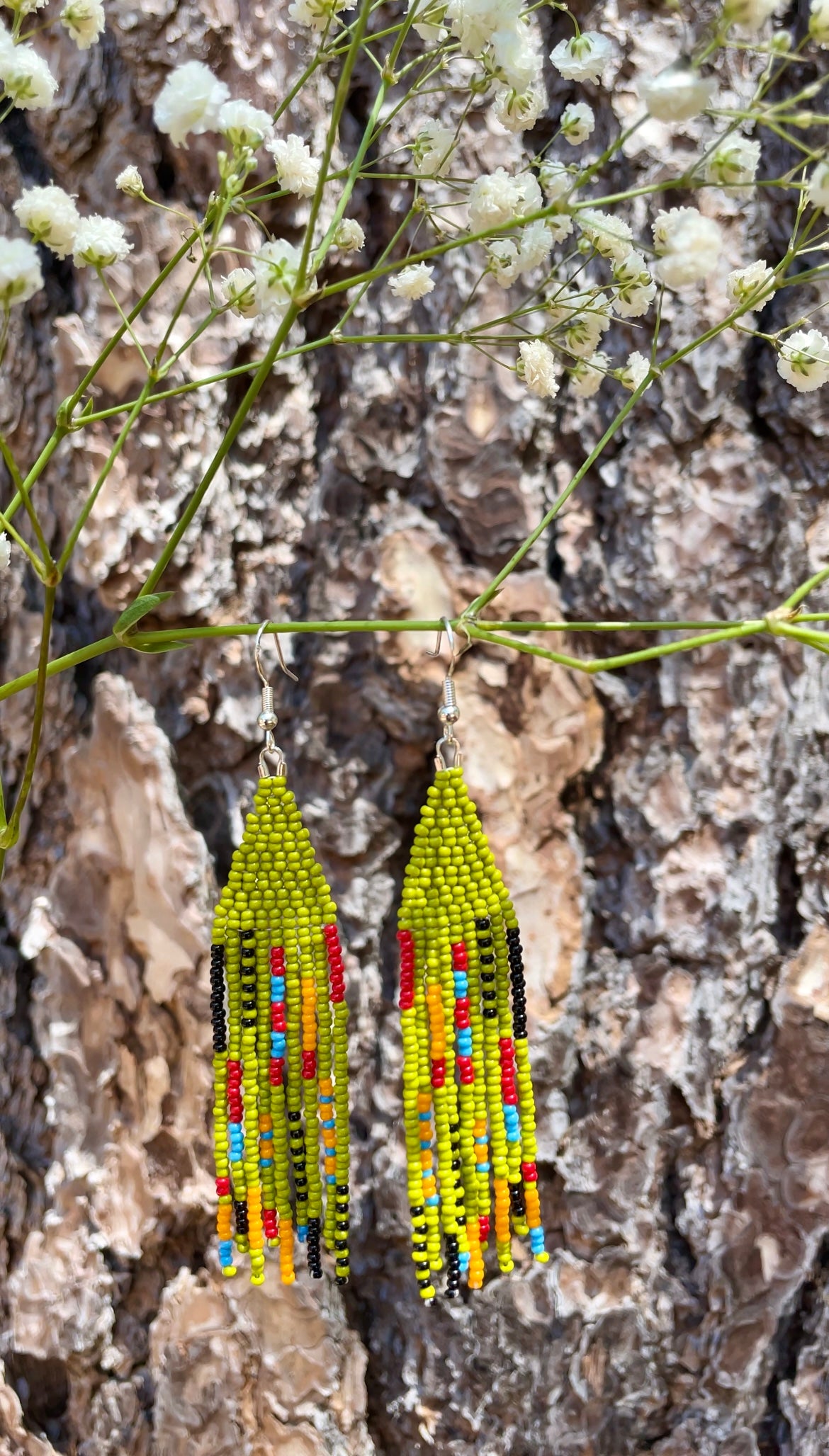 Green Beaded Earrings