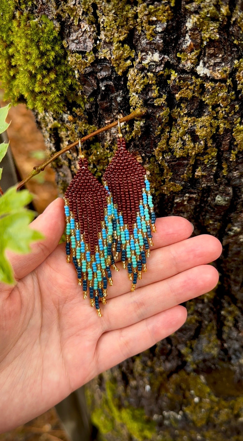 Tahoe-Inspired Beaded Fringe Earrings – Earth & Lake Blues