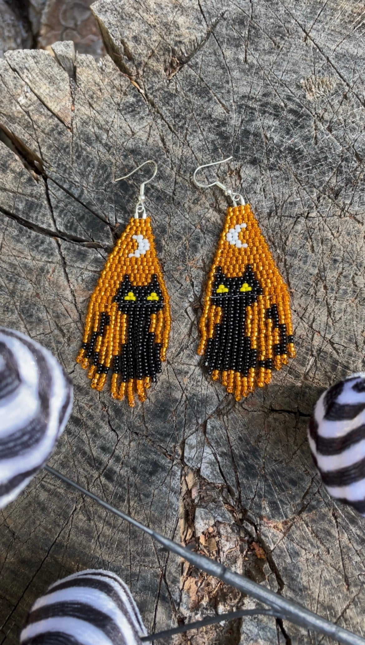 Cat Beaded Earrings