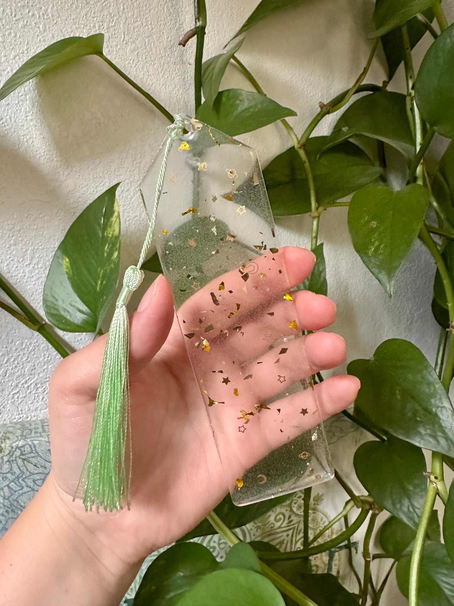 Celestial Planets and Stars Resin Bookmark