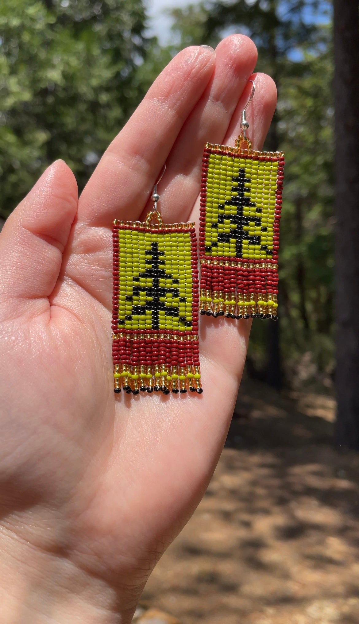 Tree Beaded Earrings