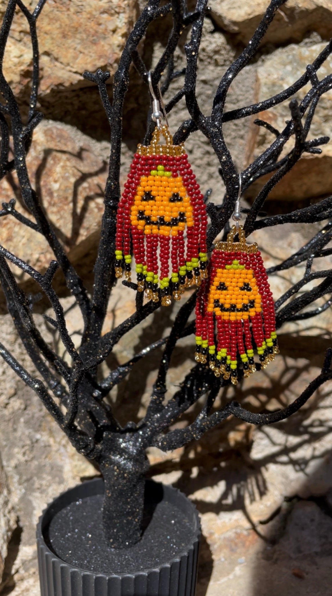 Pumpkin Beaded Earrings
