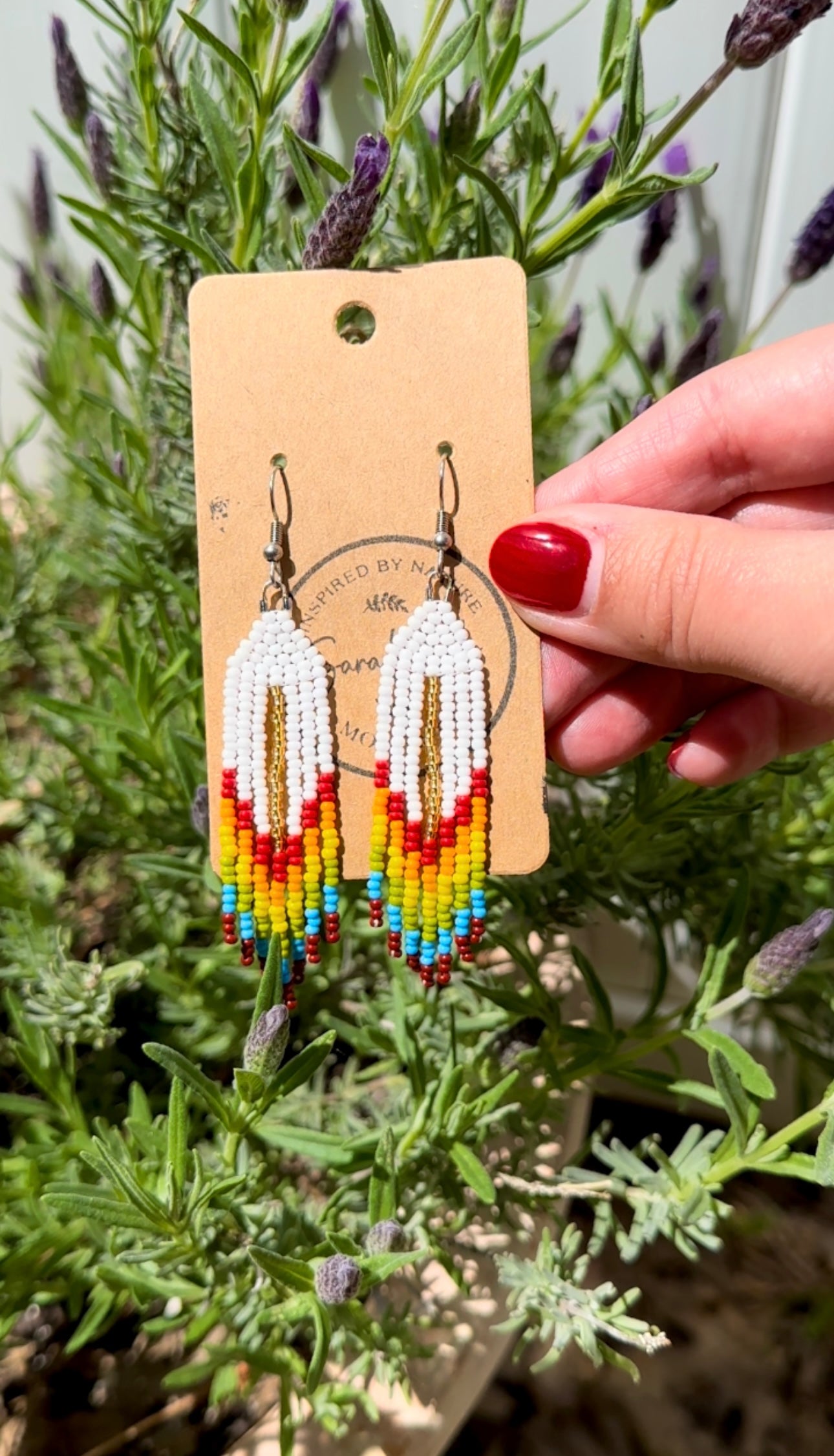 Rainbow Beaded Earrings