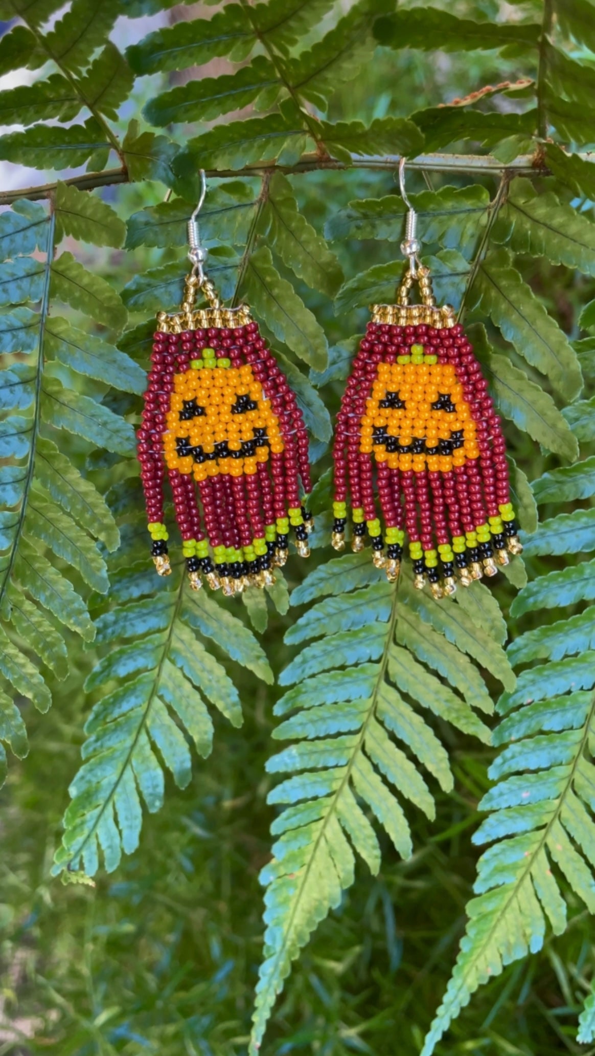 Pumpkin Beaded Earrings