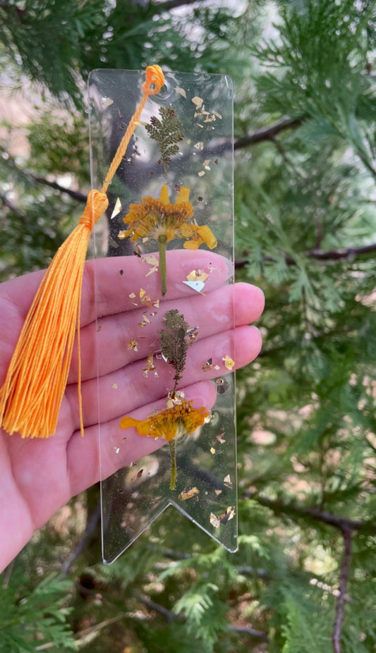 Yellow Flower Resin Bookmark