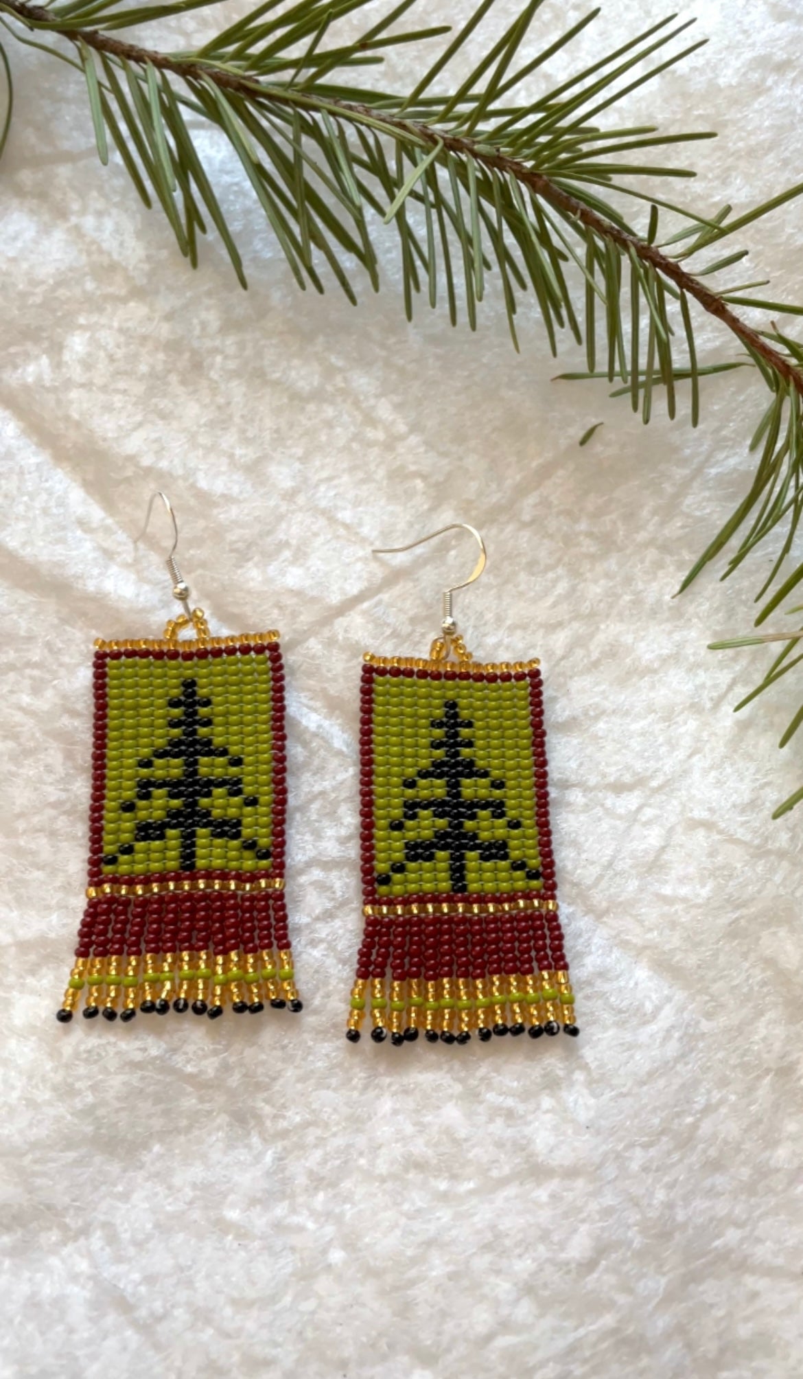 Tree Beaded Earrings