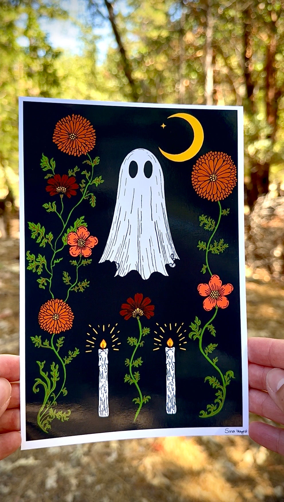 Ghostly Folk Art Print | Original Illustration