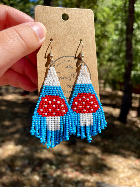 Mushroom Beaded Earrings