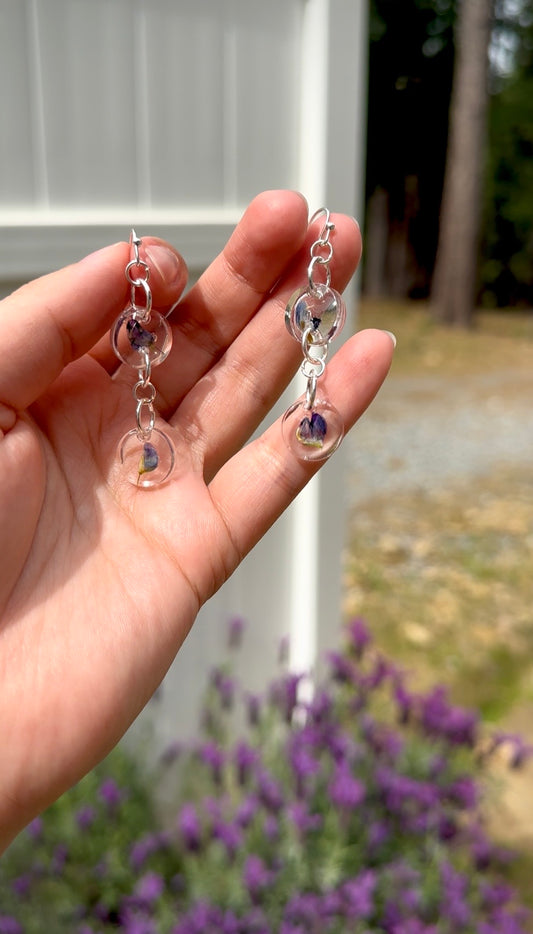 Lupine Stackables – UV Resin Botanical Earrings